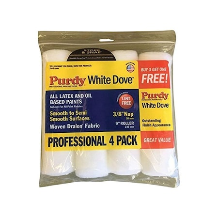Purdy Purdy White Dove Woven Fabric 9 in. W X 3/8 in. Paint Roller Cover 4 pk 14B863400